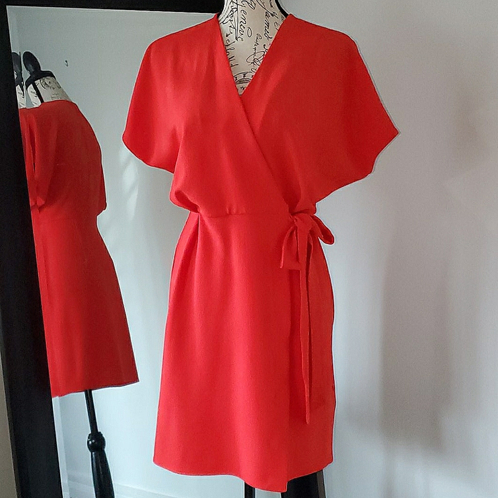 Topshop crepe wrap mini dress, size 6